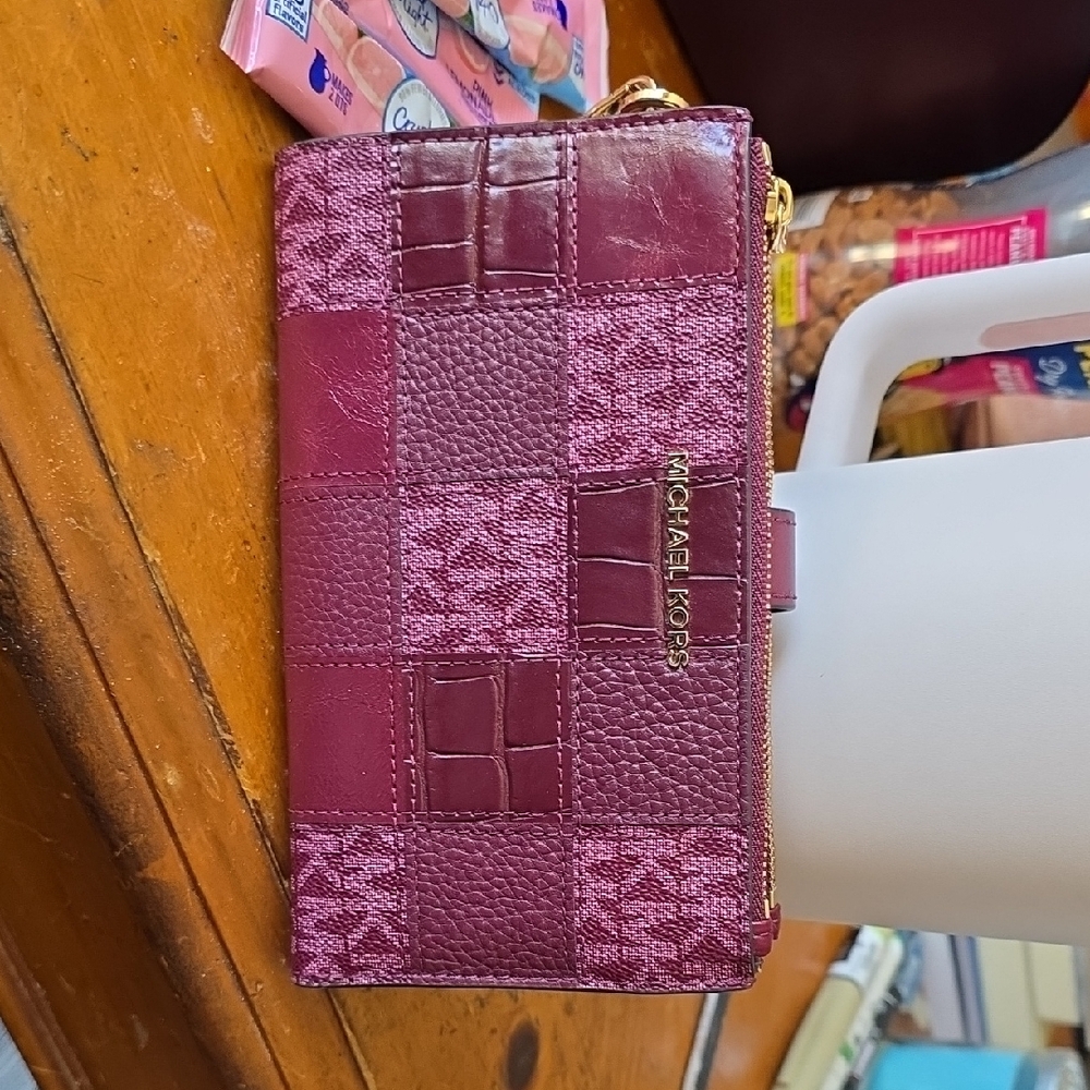 Michael Kors Maroon Patchwork Wallet - image 1